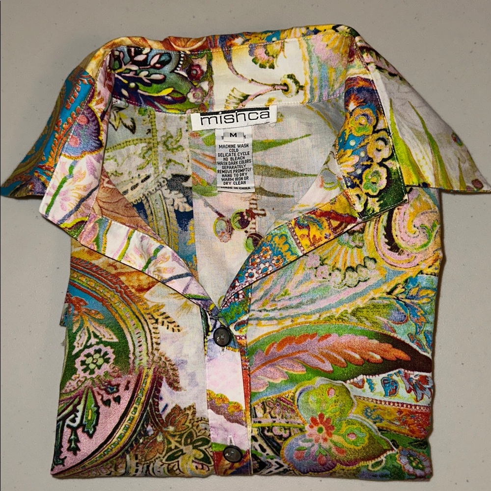 Mishca Vibrant Paisley Women's Blazer/Tunic Size Medium. - Picture 16 of 16